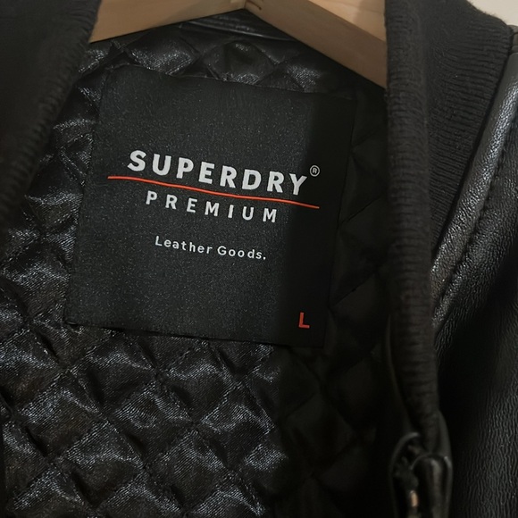 Superdry Leather Flight Bomber Jacket - Picture 3 of 5